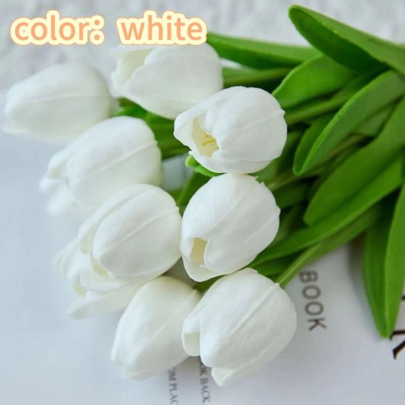 5/10Pc Premium Tulip Artificial Flowers, Real Touch Tulip Bouquet, Decorative for Wedding Home Party Christmas Candy Birthday