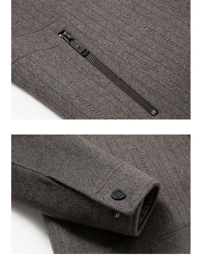 Men's Light Luxury Double-Sided Wool Coat - Short Lapel Autumn/Winter Jacket for Business Casual Wear