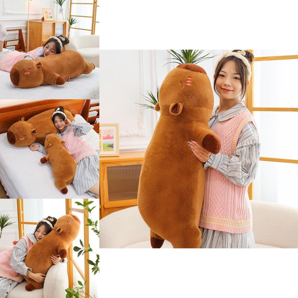 Soft Short Plush Capybara Cuddle Pillow Ideal For Sleepovers And Bedroom Decor 50cm And 90cm Sizes