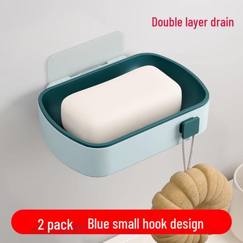 LIEI No-Drill Wall-Mounted Double-Layer Soap Dish