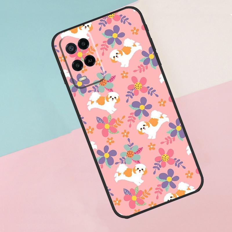 Cartoon Shih Tzu Dog Case For OPPO A83 A91 A93 A1K A15 A16 A52 A72 A3S A5 A9 A31 A53 A53S A54 A74 A94 Cover
