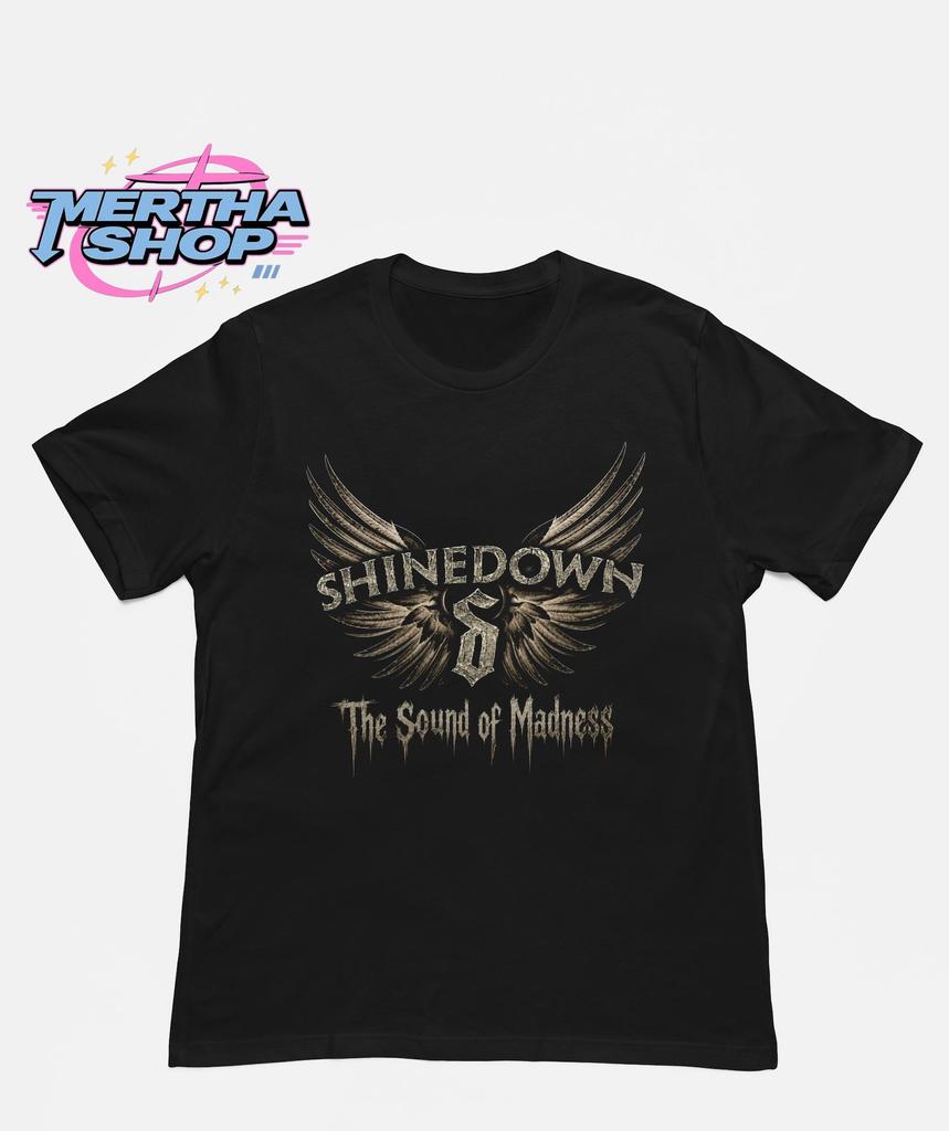 T-shirt Premium Shinedown - L'Album The Sound Of Madness - T-shirt Merch - T-shirt Punk Unisexe - Cadeau pour Amateurs de Rock - Vêtements Musicaux