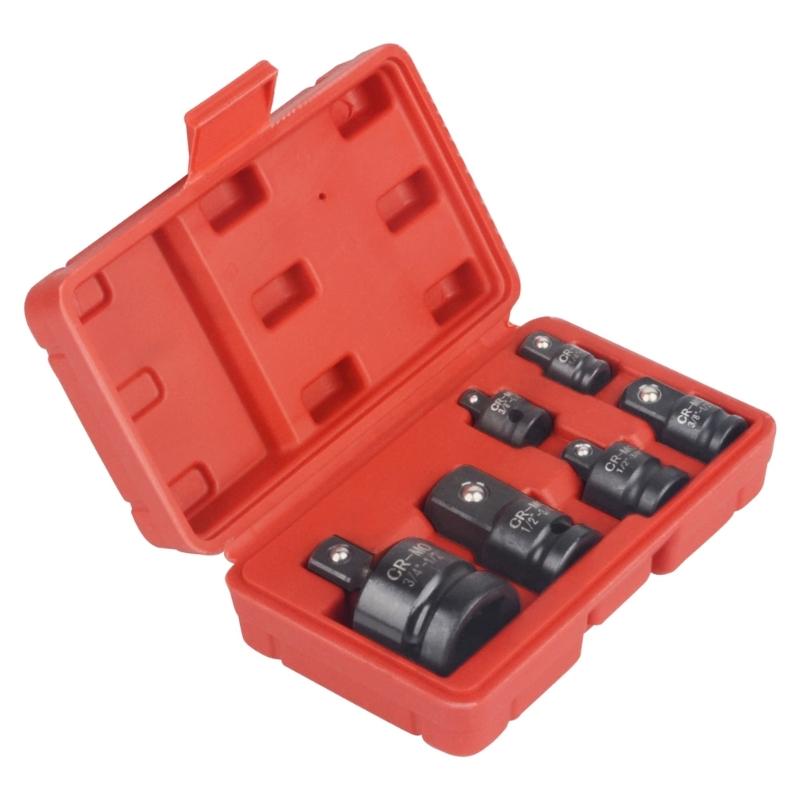 6 Piece Impact Socket Adapter Reducer Set Impact Driver Wrench 1/4" 3/8" 1/2" 3/4" Sqaure Drives Socket Adaptor Tool