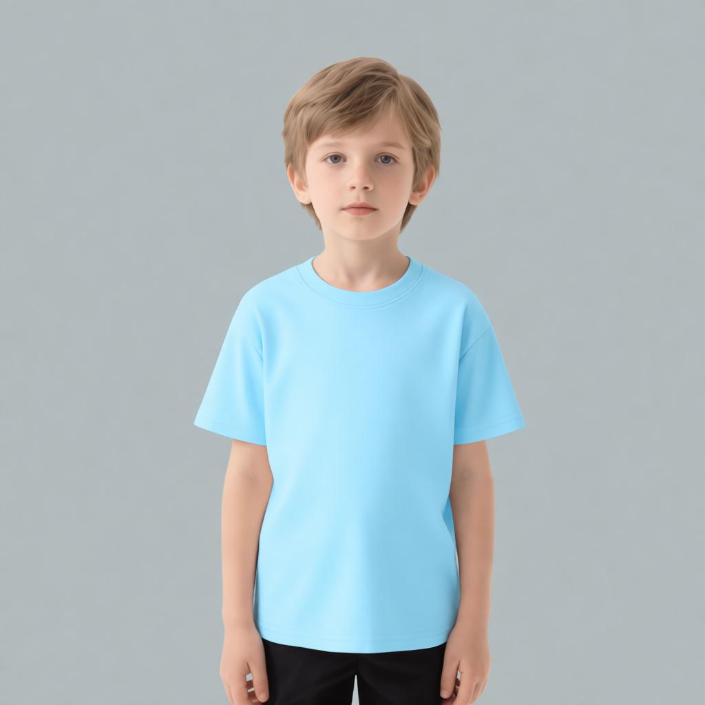 Children's Cotton Short-Sleeve Summer T-Shirt with Printed Design - Ideal for Activities and Class Uniforms