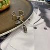 Vintage 925 Elegant Sterling Silver Heart Lock Open Adjustable Ring Women For
