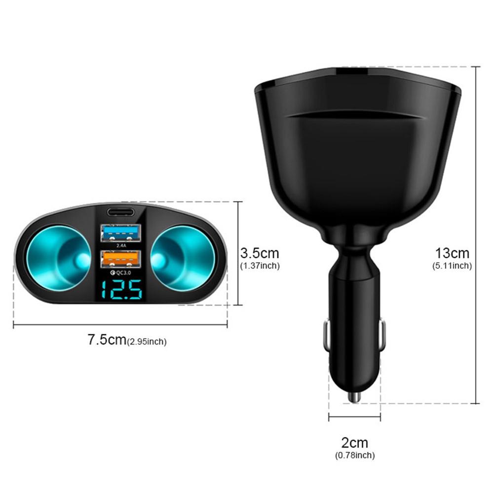 Car Charger Car Accessories 120W 12V/24V ABS+PC Black