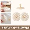 1 Set Kitchen Cleaning Sponge Double-sided Sponge with Suction Cup Holder Absorbent Scrub Sponge for Kitchen Dishwashing Bathroom Cleaning