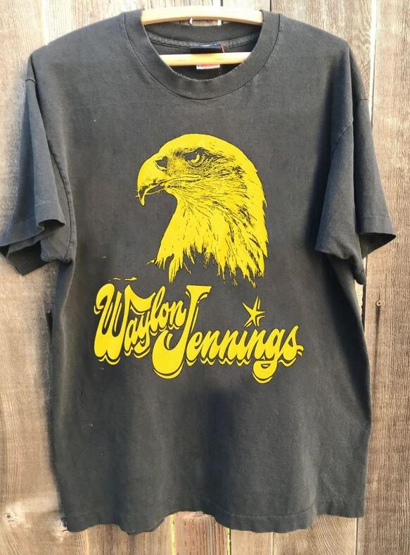 Waylon Jennings EAGLE Shirt Rare Design Charcoal Cotton Shirt Unisex WA0252 S