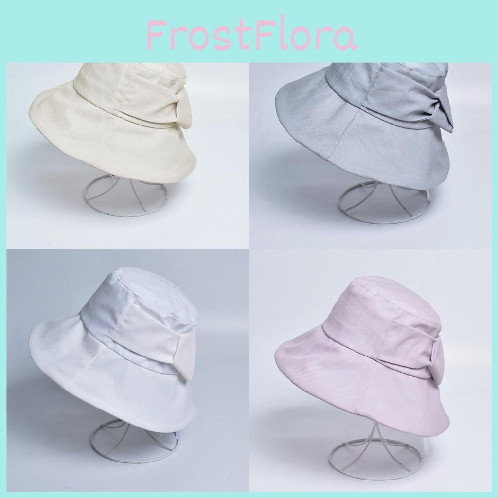 Solid Color Butterfly Tie Beach Cap Wide Brim Outdoor Activities Breathable