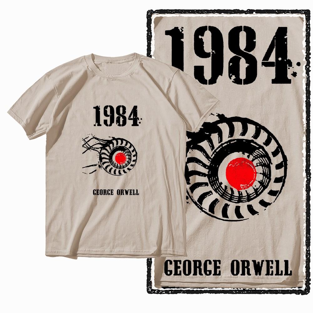 G02 Beige Cotton Cool 1984 Graphic Unisex Tshirt Streetwear Big Size Vintage Oneck Unisexs Tee Tshirt