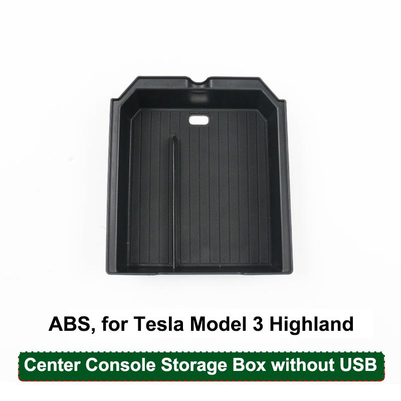 For Tesla Model Y Juniper 2025 Center Control Armrest Storage Box Model3 Highland USB Type C Charging Hub Glasses Clip Organizer