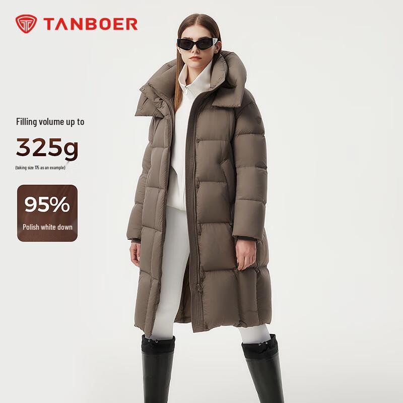 Tanboer Women's Long Down Jacket with Detachable Hood TBF520802Z