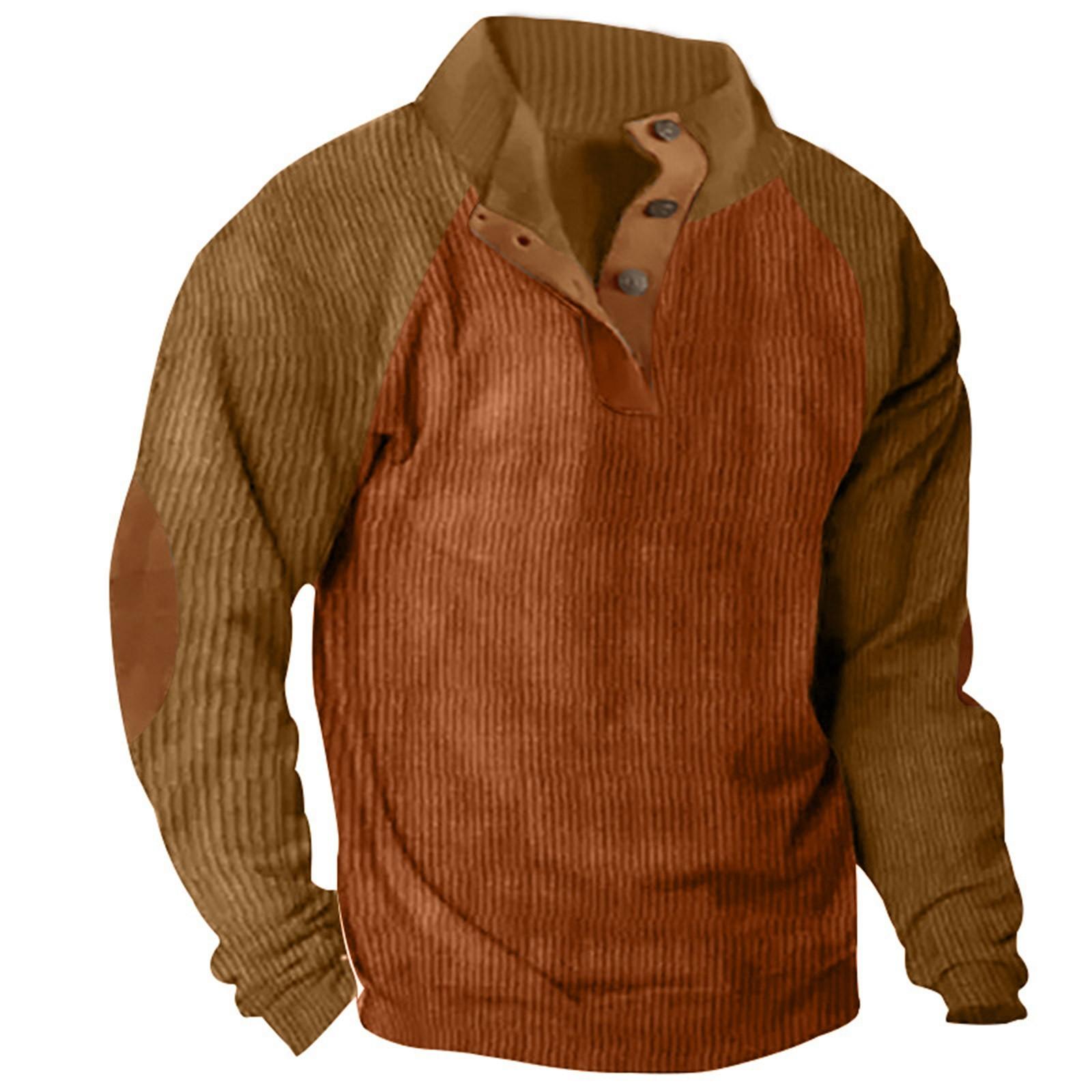 

Spring And Men s Standing Collar Sweatshirt Is Outdoor Casual Sweaters Tops M светло-коричневого