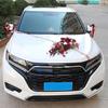 Wedding Car Decoration 7Pieces Set with Realistic Artificial Flower for Car Decors included Rearview Mirror and Doorknob