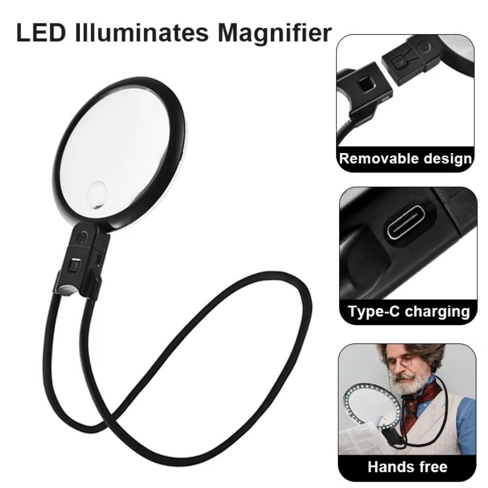 Rechargeable Reading Magnifying Glass 36 LED Full Book Page Magnifier  Book Reading