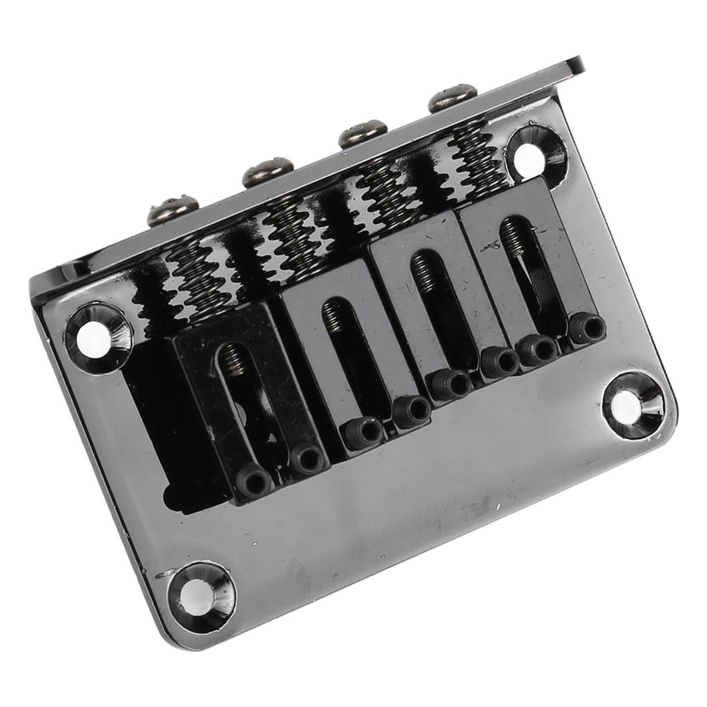 Electric Guitar Bridge 4 String Metal Fixed Hardtail Saddle Musical Instrument Accessories with Tool Set GA905 Black