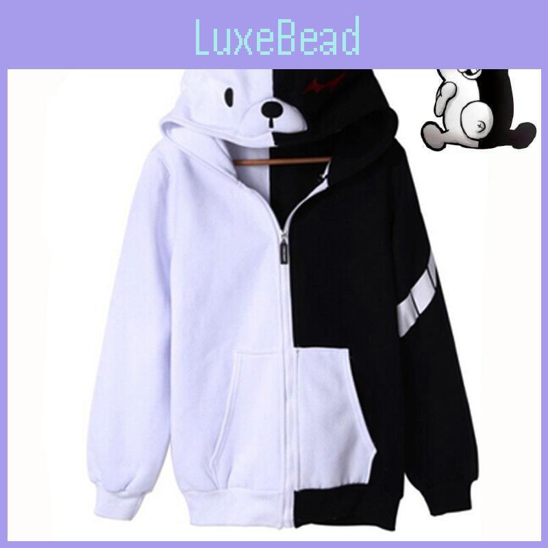 Anime Danganronpa Monokuma Cosplay Unisex Jacket Hoodie Sweatshirt Coat Hooded