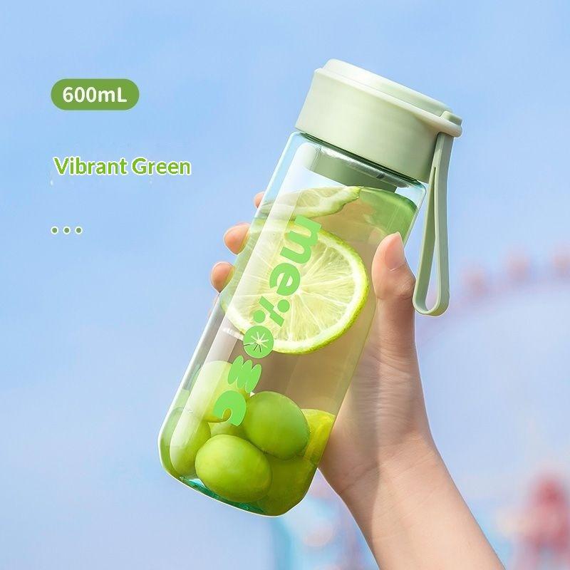 600ML Large Capacity Water Bottles Student Portable Direct Drinking Brief Plastic Cup Kids High Temperature Resistance Bottles 600ml