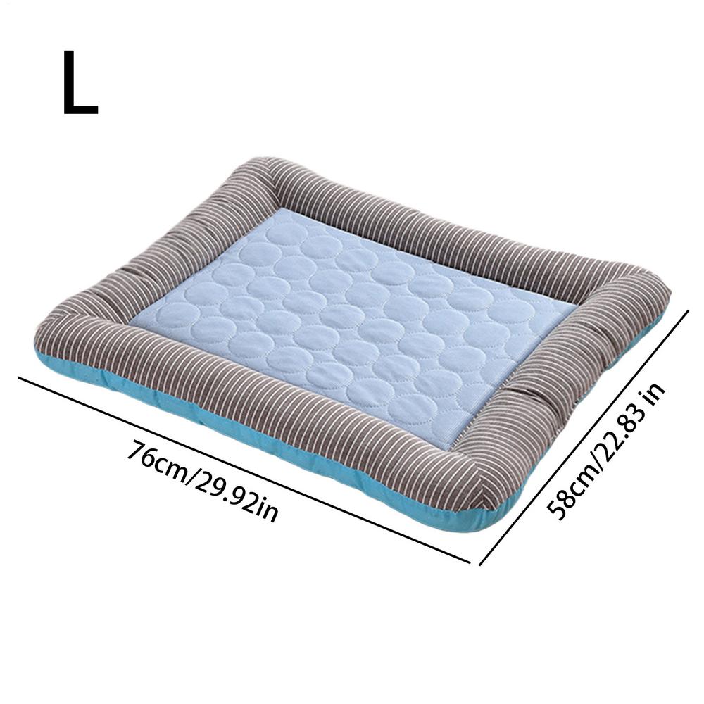 Dog Cooling Mat Pet Ice Pad Mattress Pet Cool Mat Bed Cat Summer Keep Cool Ice Silk Cooling Dog Mat for Dogs (Blue,S) синий