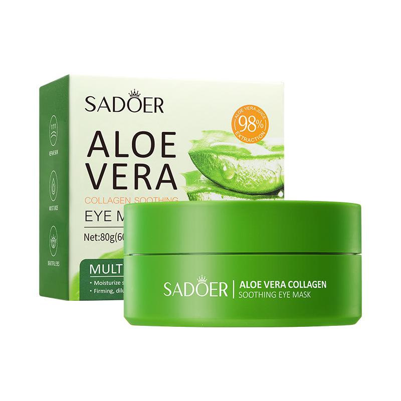 Aloe Vera Eye Mask SADOER Collagen Improves Dark Circles Eye Pattern Eye Bags