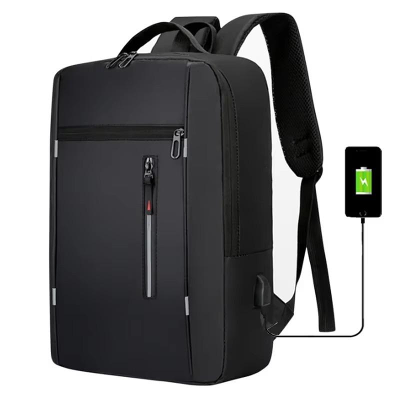 Men's Waterproof USB School Backpack Oxford Cloth 15.6 Inch Laptop Backpack Stylish Unisex Business School Back Pack