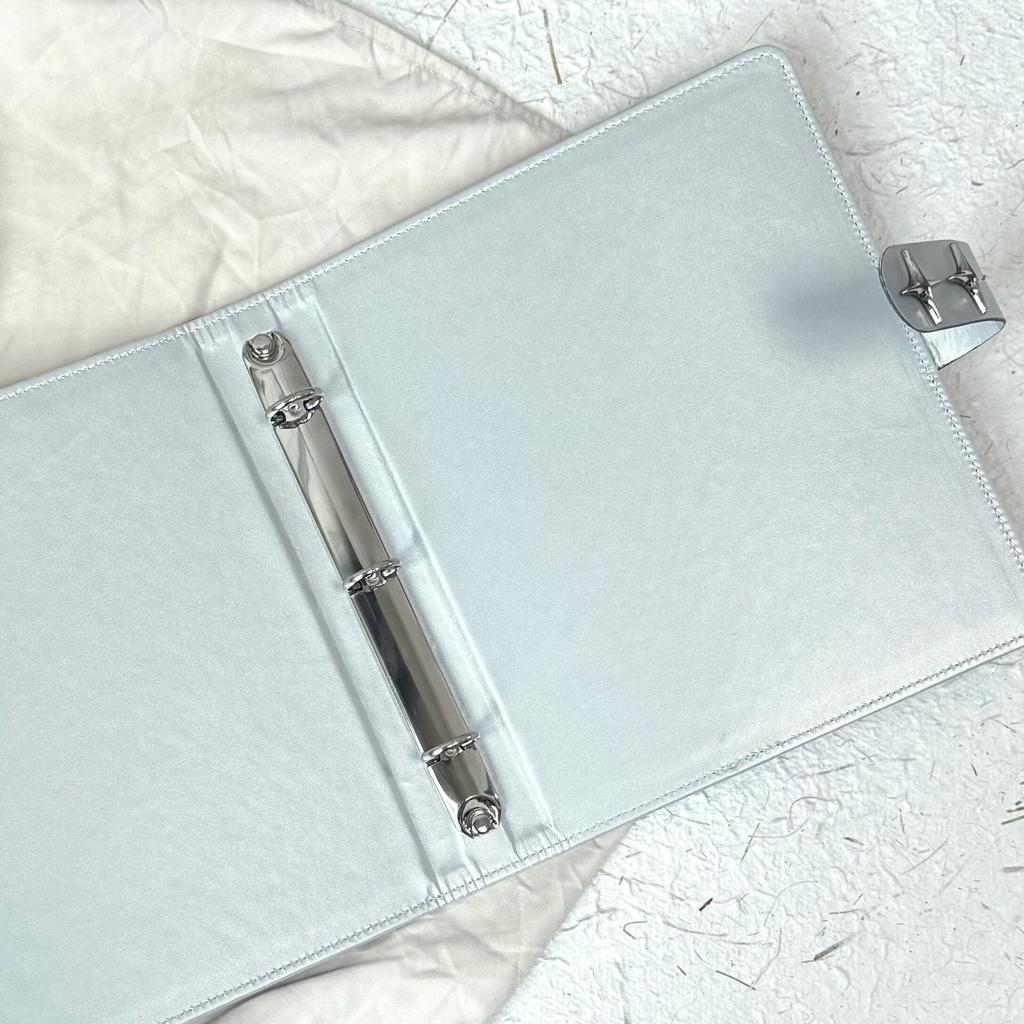 Silver Big A5 3-Ring Binder Card Album Large Capacity Refillable Photo Card Holder for K-Pop Polaroid Pictures, Trading Cards