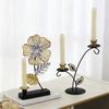 Modern Iron Flower Carving Taper Candle Holders Elegant Metal Candlestick Stand for Table Centerpieces Decoration Gift