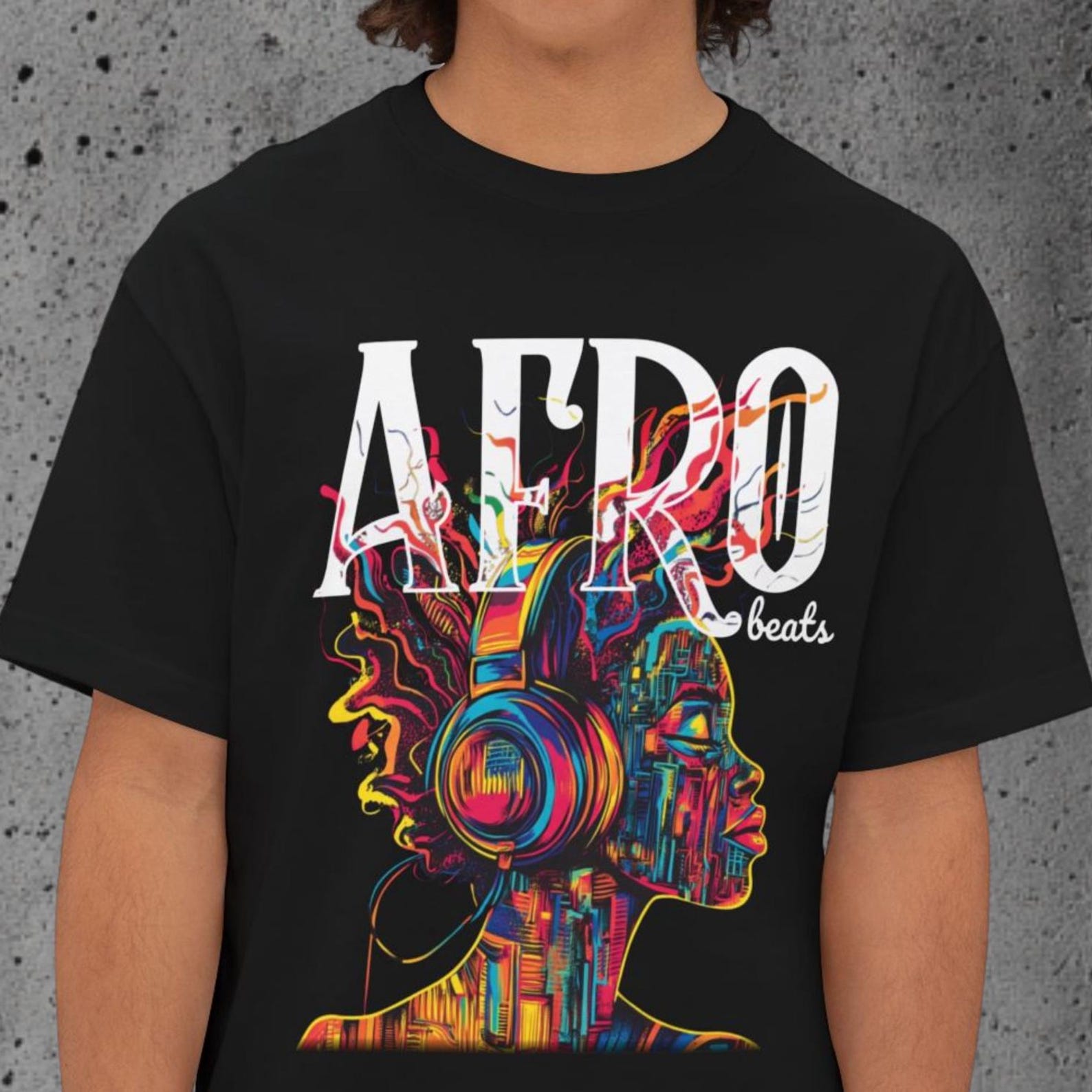 Afrobeats Music Art T-Shirt – Vibrant Afrocentric Headphone Design for Music Lovers, DJs & Festival Goers 3XL
