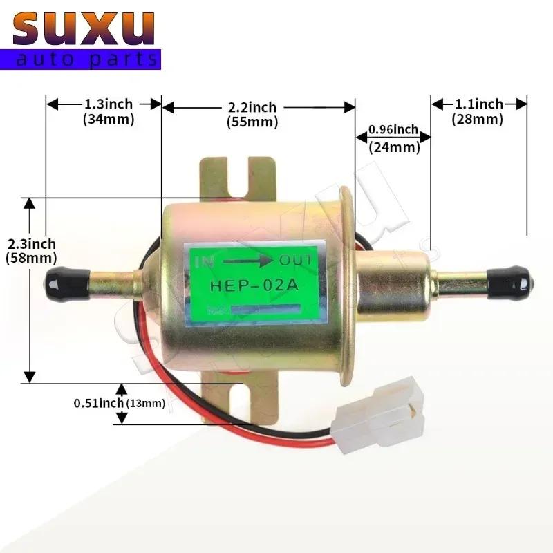 12V HEP-02A low pressure Universal diesel petrol electric fuel pump for Car Carburetor Motorcycle ATV HEP02 DW588