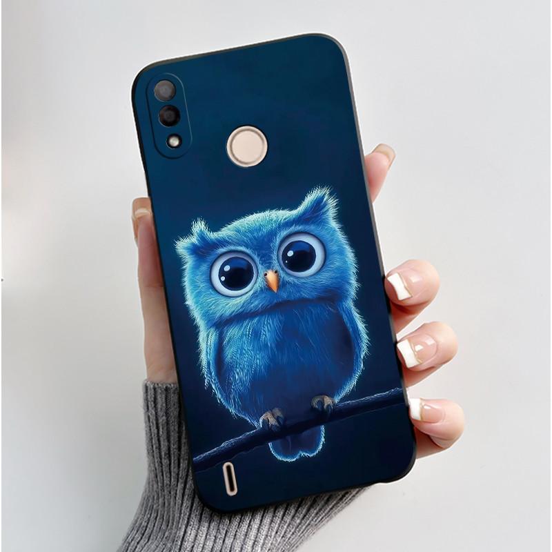 Black Case For Itel P33 Plus Bumper Soft Silicone Jelly Shell Anime Popular Sunflower Wildflower Painted Shockproof Cover