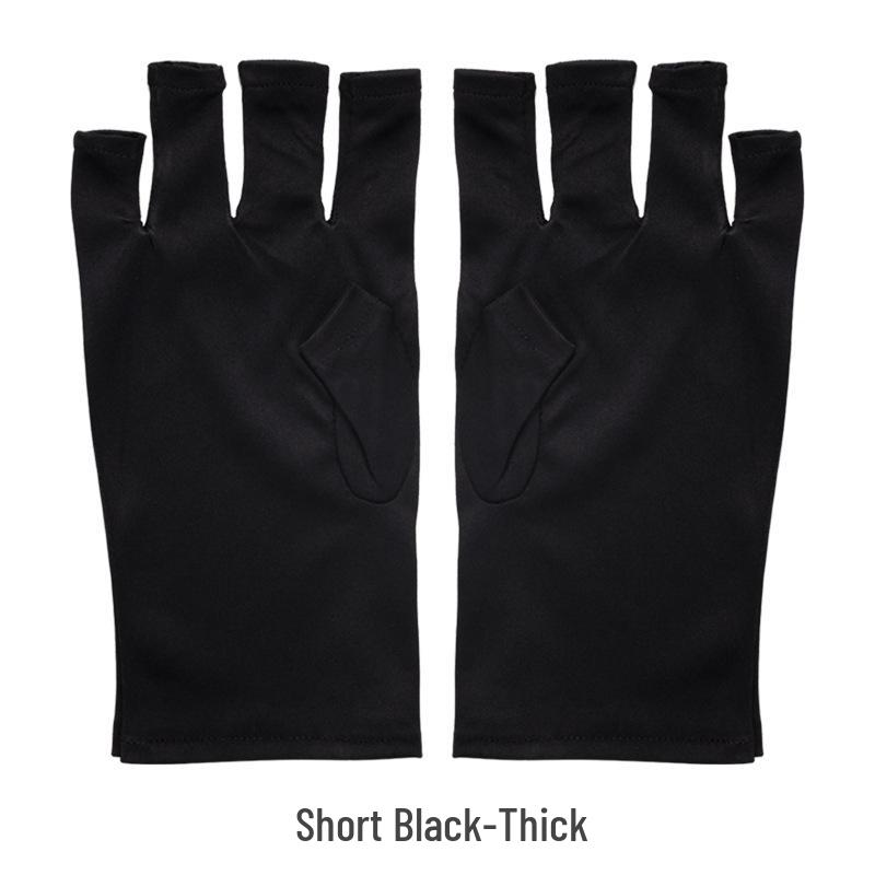 Cross-Border Nail Art UV Protection Half-Finger Gloves - Blackening Prevention