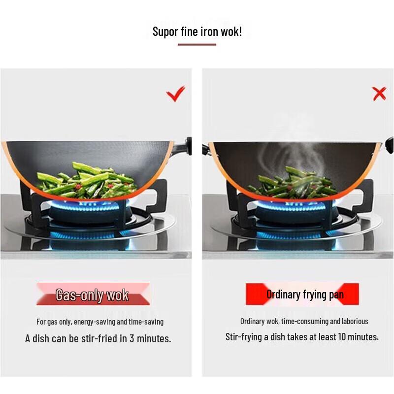 Supor 32cm Enamel Rust-Proof Iron Wok