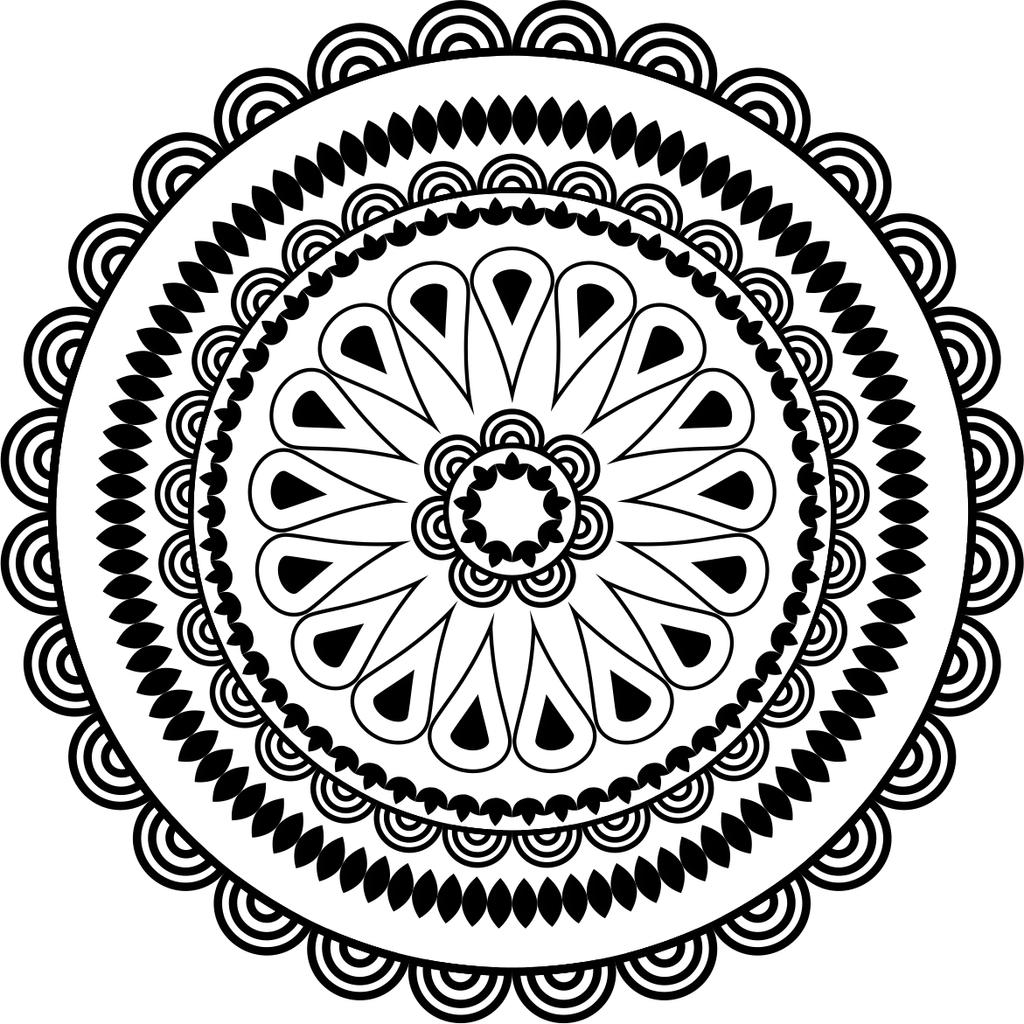 Printtoo Mandala Pattern Round Wooden Rubber Stamp Scrap-booking Craft Textile-2