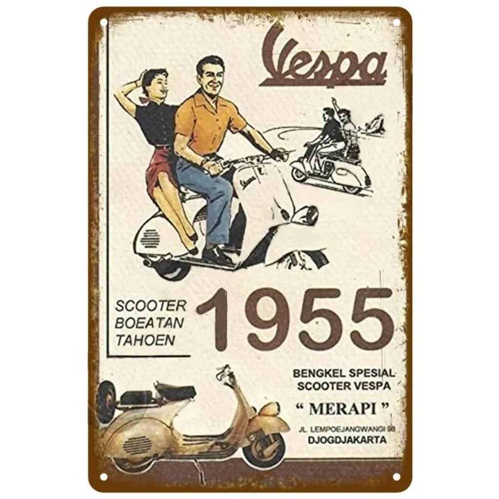 Metal Tin Signs Vespa Motorcycles Wall Decoration Plaque Vintage Art Poster Iron Painting for Man Cave Home Cafe Garden Club Bar