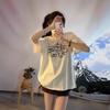 Large Size Cotton Gray Short-sleeved T-shirt Women's New Summer Loose Half-sleeved T-shirt Design Casual Crew Neck Top