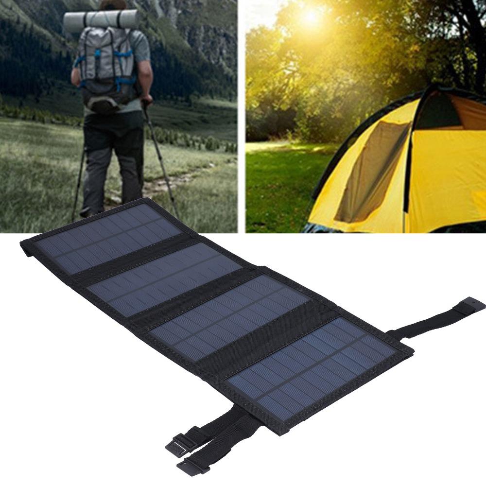 Durable Polycrystalline Solar Panel Waterproof 4 Fold Solar Charger USB Output High Conversion Rate Solar Cell Charger Camping