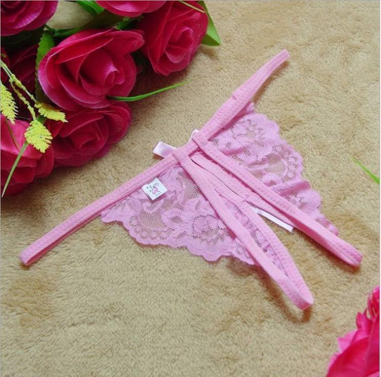 Sexy Lace Underwear Butterfly Knot Open-Crotch Adult T-Panty Women's Novelty Innerwear Chinese Production Special Use Clothing