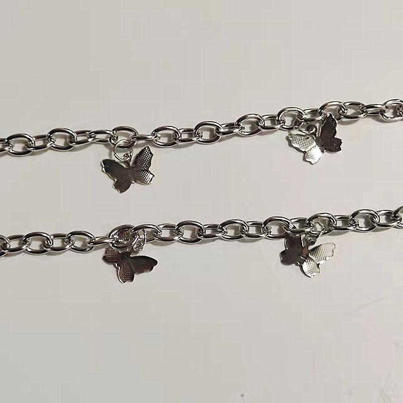 Personality Trend Metal Clothing Punk Style Copper Butterfly Piece Fringed Jeans Chain Waist Chain