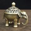 Mini Suport Metalic pentru Tămâie cu Reflux Elefant, Arzător de Tămâie Con/Bobină, Colector de Cenușă cu Capac, Ornament Aromaterapie, Decorațiune Casă Birou
