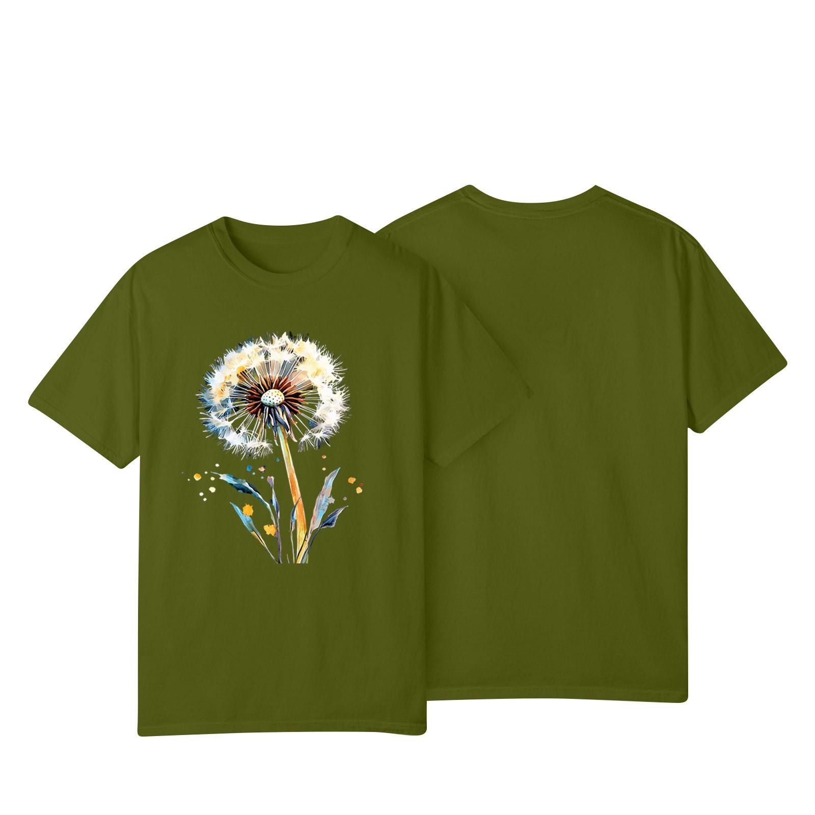 

Женская повседневная футболка с принтом подсолнухов Street Slim Fit с коротким рукавом L армия зеленый