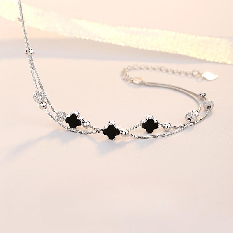 Four-Leaf Clover Anklet Female New Tide Sexy Senior Sense Of Foot Chain Tanabata Gift To Girlfriend