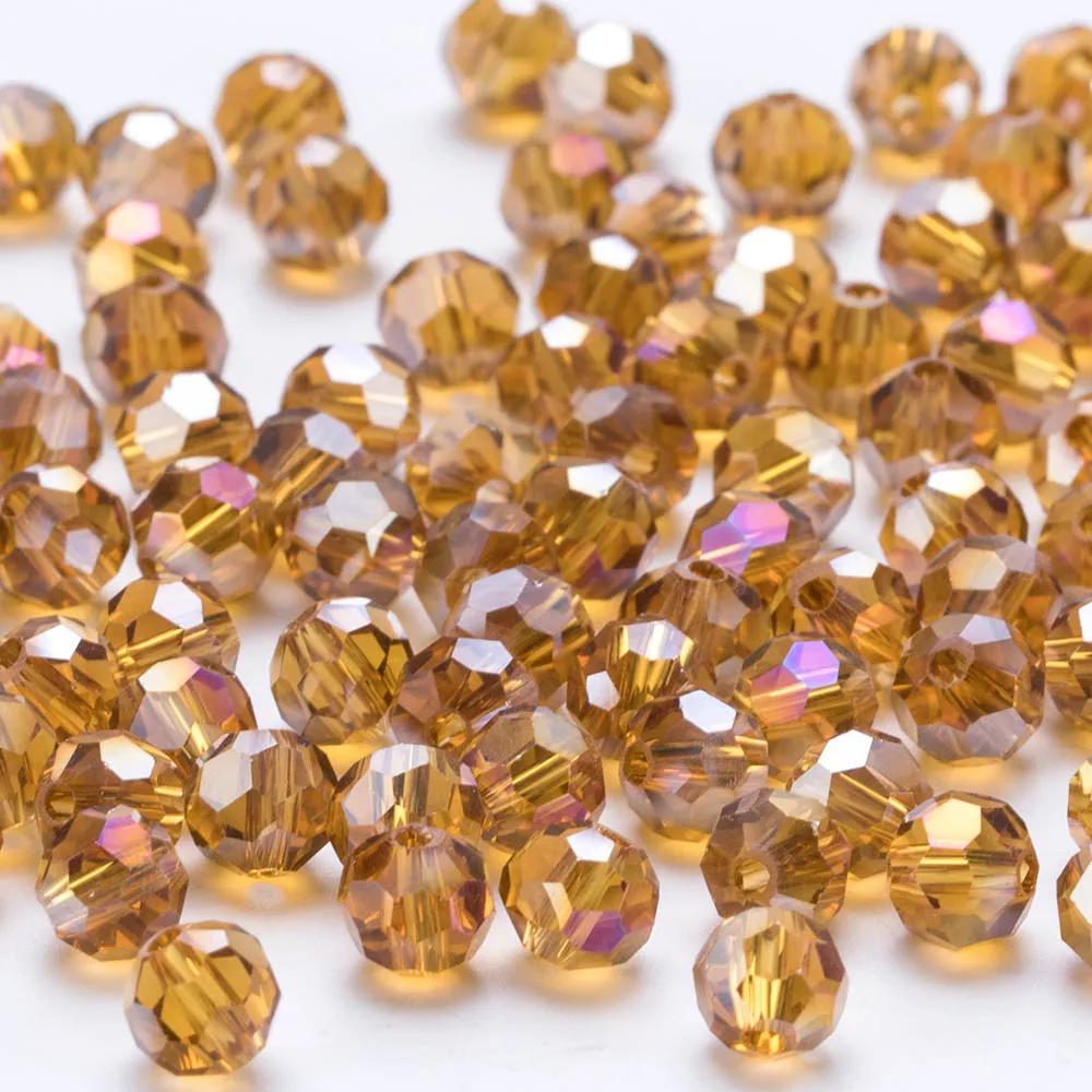 3 4 6 8mm AB color Round Crystal Beads Faceted Transparent Glass Bead Loose Spacer Bead for Jewerly Making DIY Bracelet Necklace