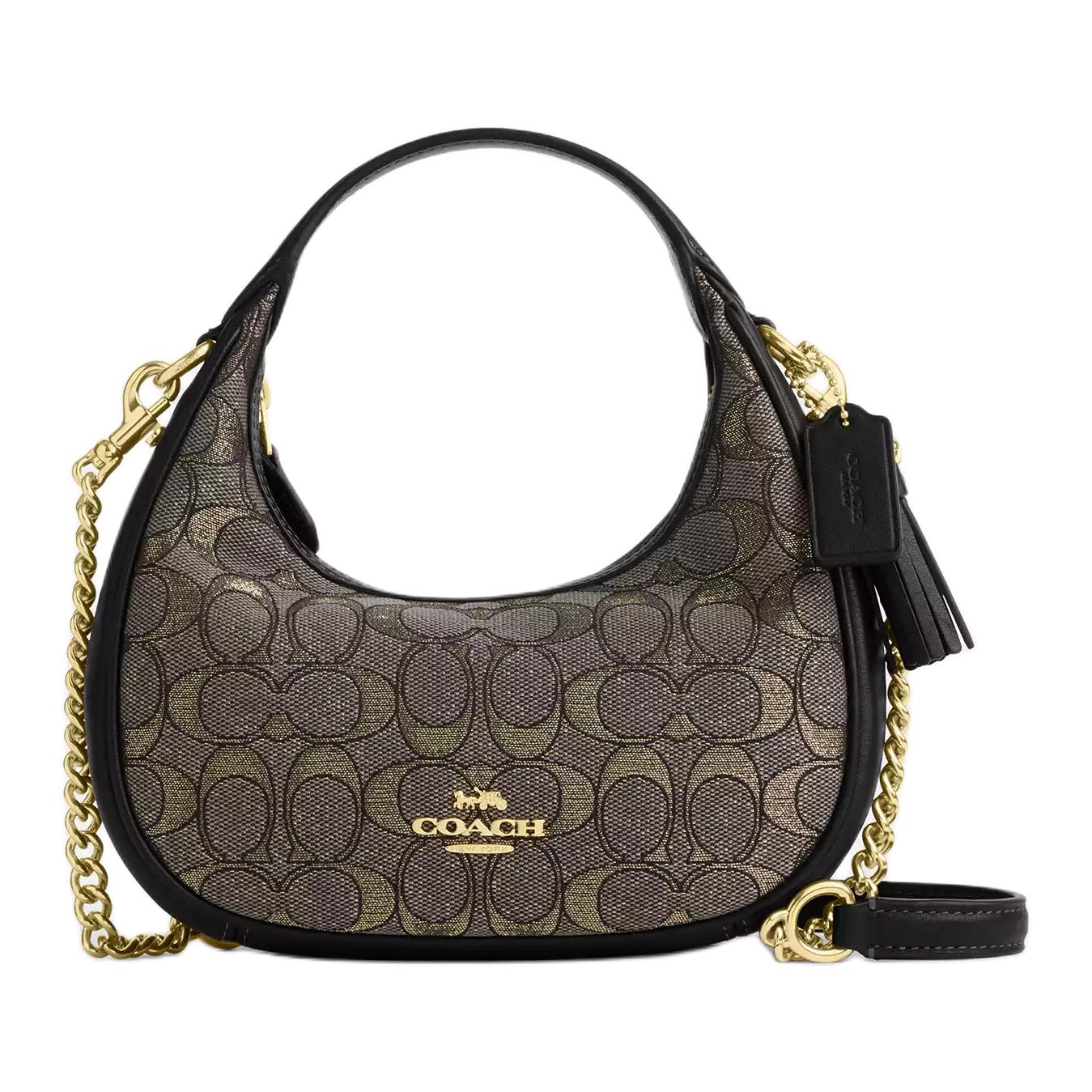 

Coach Carmen 20 Crossbody Bag With Gold Hardware And Signature Webbing Women Handbags Black CCF76-IMYF5 Gift Box Set (Basic Set+Yellow Box)