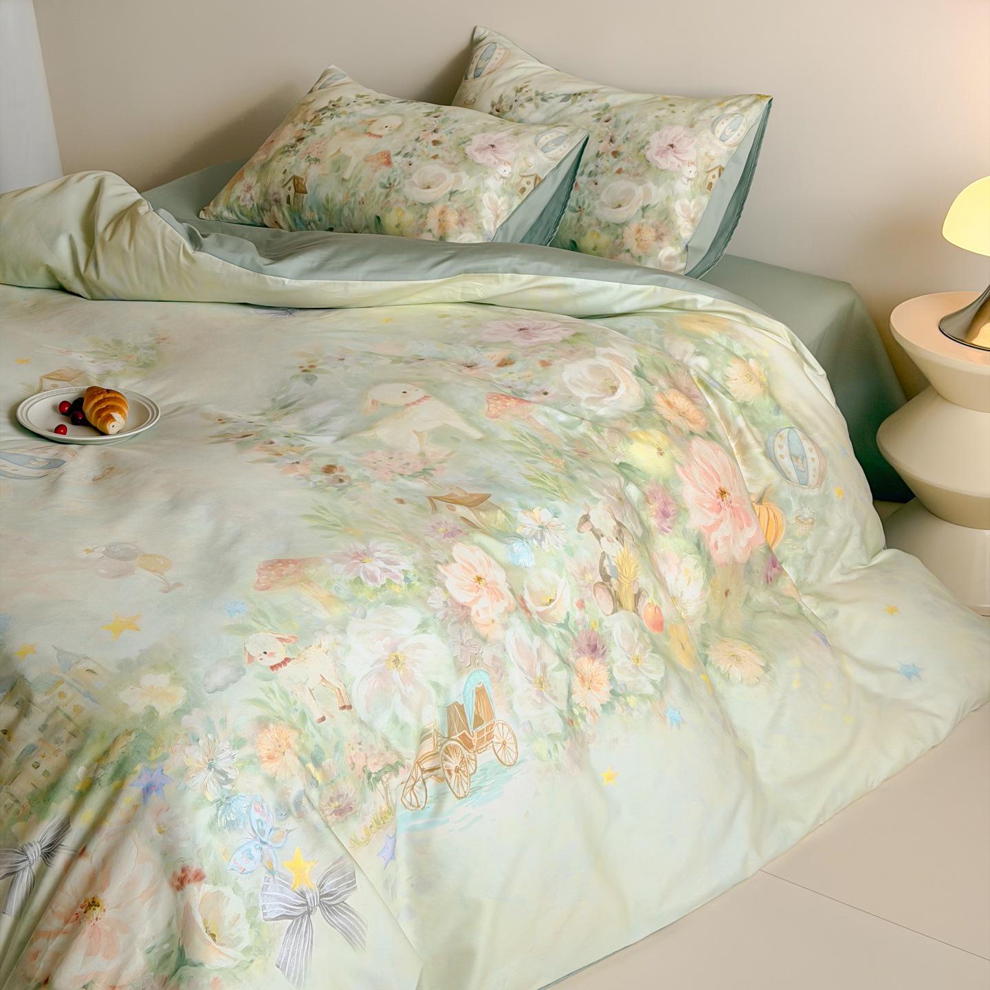 

Luxury Pure Cotton Pastoral Oil Painting Bedding Set - Duvet and Sheets Sheet Style 1.2 Set - Duvet 150x200 (3 Piece)