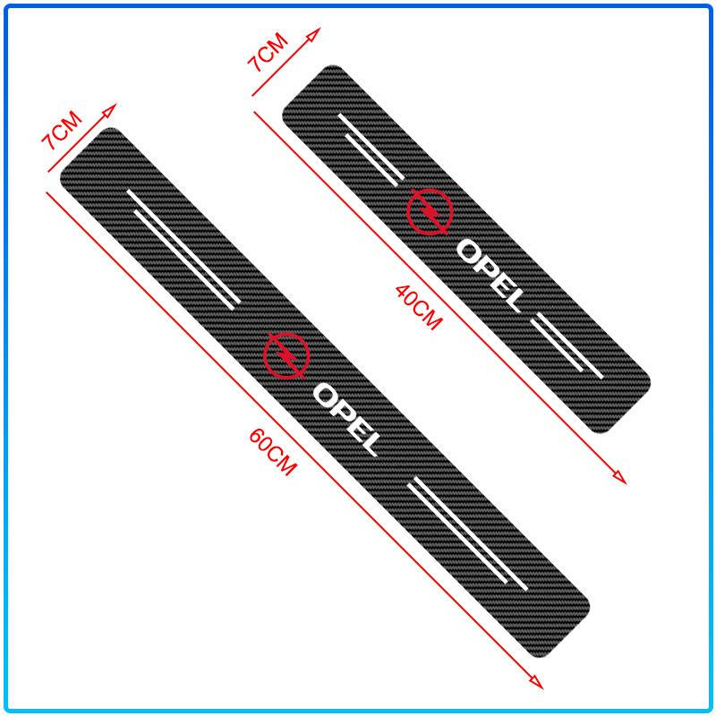 4Pcs Carbon Fiber Car Door Sill Protector Threshold Stickers For Opel Crosa D Astra H Insignia Astra J Zafira B Mokkaastra Vivaro Astra G