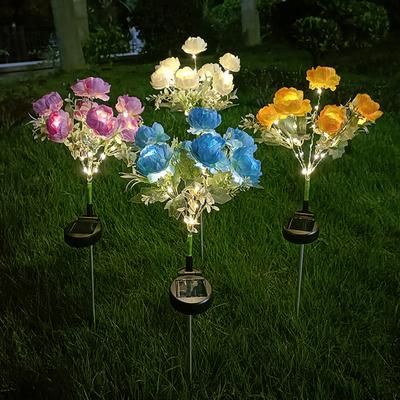 Pfingstrosenblüte Solar-Gartenleuchte Outdoor-Dekoration 7-Kopf-Design