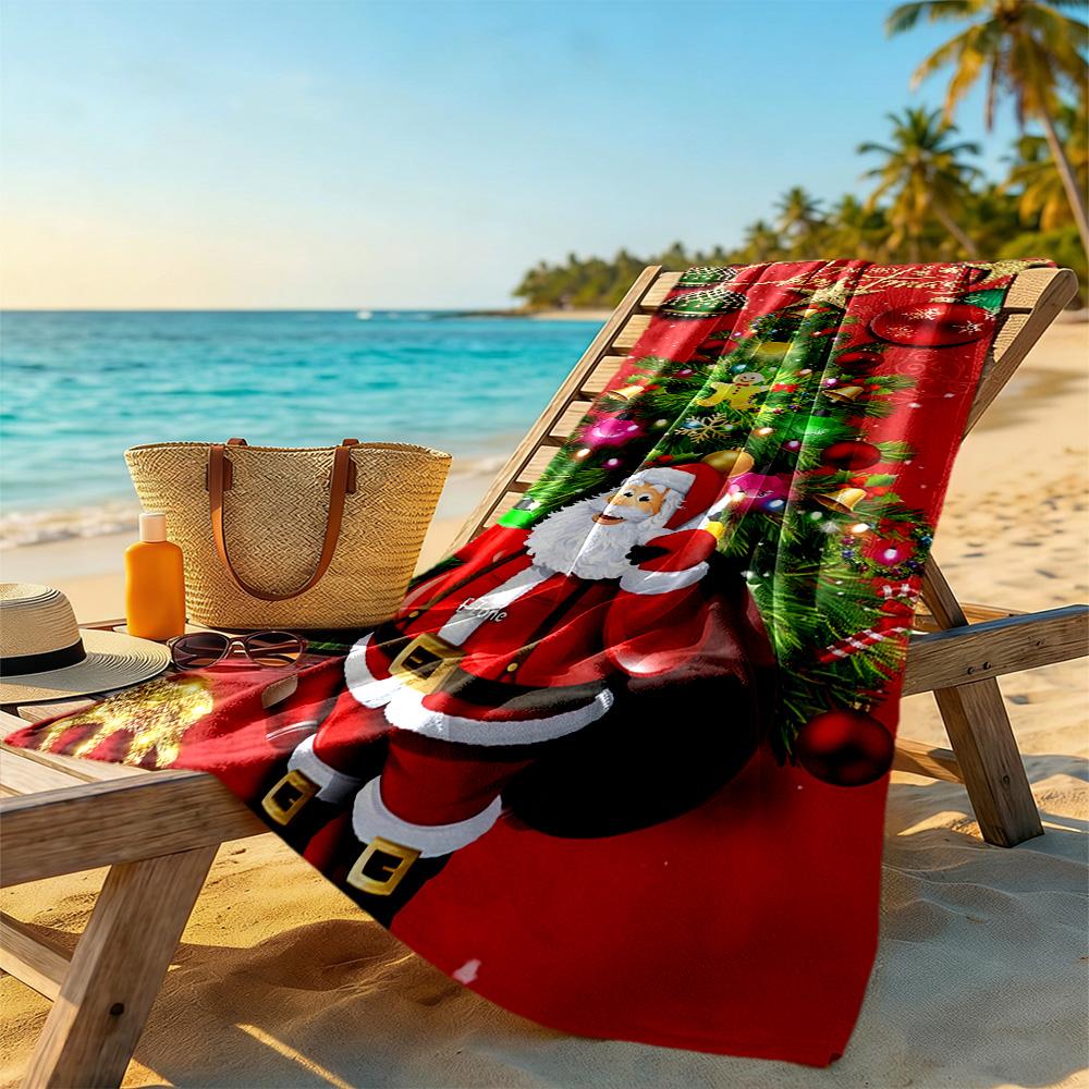 Serviette de plage de Noël Haute Absorption & Séchage Rapide Confortable Légère