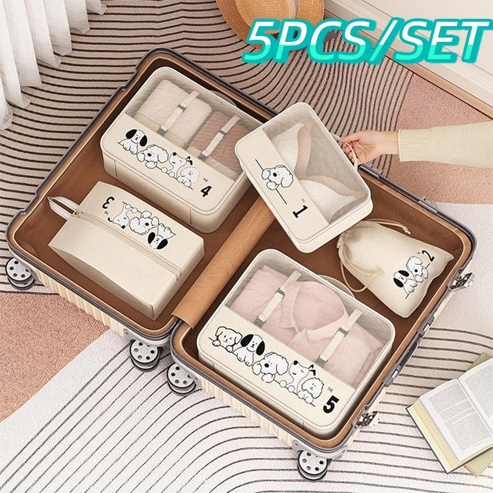 5Pcs/Set Dustproof Travel Storage Bag Foldable Clothes Underwear Storage Bag Business Trip