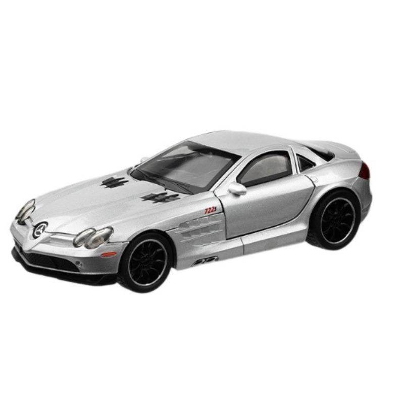 

Simulation 1/32 Benz SLR McLaren 722S Linkage Sports Car Alloy Toy Car Model Sound and Light Pull Back Diecast Toy Vehicle Gift серебряный