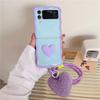 For Samsung Galaxy Z Flip 3 4 5 Phone Case 3D Love Heart Hand Rope Wave Shockproof Cover For Samsung Z Flip3 Flip4 ZFlip5